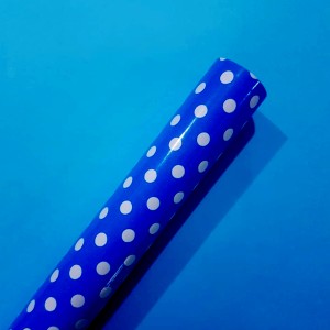 PAPEL A LUNARES AZUL x 1u